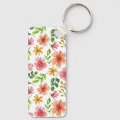 Waterverf Roze Bloemen Patroon Sleutelhanger (Achterkant)