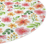 Waterverf Roze Bloemen Patroon Snijplank (Hoek)