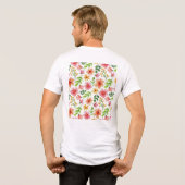 Waterverf Roze Bloemen Patroon Tri-Blend Shirt (Achterkant volledig)