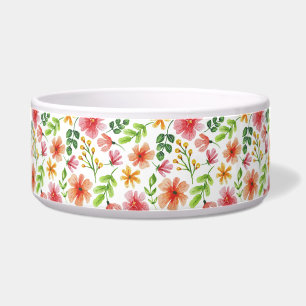 Waterverf Roze Bloemen Patroon Voerbakje