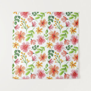 Waterverf Roze Bloemen Patroon Wandkleed