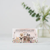 Waterverf Roze Bloemen Pet Sitter Walker honden Visitekaartje (Staand voorkant)