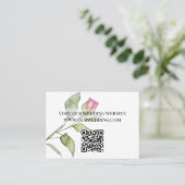 Waterverf roze bloemen pioenen rozen bruiloft informatiekaartje (Staand voorkant)