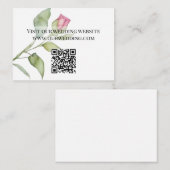 Waterverf roze bloemen pioenen rozen bruiloft informatiekaartje (Voorkant / Achterkant)