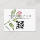 Waterverf roze bloemen pioenen rozen bruiloft informatiekaartje (Voorkant)