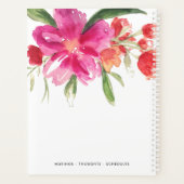 Waterverf Roze Bloemen Posy Gepersonaliseerde Plan Planner (Achterkant)