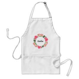 Waterverf Roze bloemen - Ronde cirkel Standaard Schort