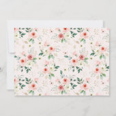 Waterverf Roze Bloemen Roos Goud Baby shower Kaart (Achterkant)