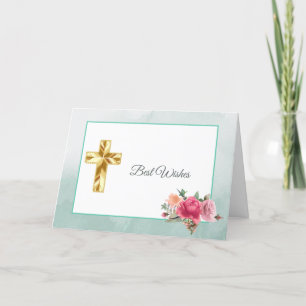 Waterverf Roze Bloemen Rose Boeket Bevestiging Kaart