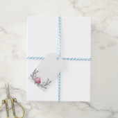 Waterverf roze bloemen roze pioenrozen roze rozen cadeaulabel (Met Touw)