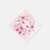 Waterverf Roze Bloemen Servetten (Hoek)