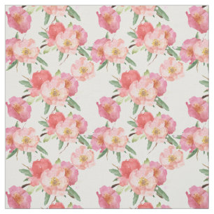 Waterverf roze bloemen stof