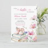 Waterverf Roze Bloemen Storybook Baby shower Kaart (Staand voorkant)