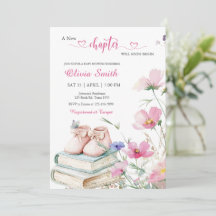Waterverf Roze Bloemen Storybook Baby shower