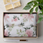 Waterverf Roze Bloemen Tissue Papier (Geschenk)