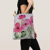 Waterverf Roze bloemen Tote Bag (Dichtbij)