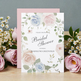 Waterverf Roze Bloemen Trouw Bruidsfeest Kaart