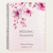 Waterverf Roze Bloemen Trouwplanner Planner (Voorkant)