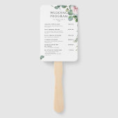 Waterverf Roze Bloemen Trouwprogramma's Handwaaier (Achterkant)