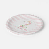 Waterverf Roze Bloemen Twee 2e Verjaardag Papieren Bordje (Gekanteld)