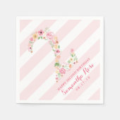 Waterverf Roze Bloemen TWEE 2e Verjaardag Servet (Voorkant)