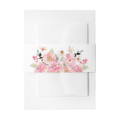 Waterverf Roze Bloemen Uitnodigingen Wikkel (Voorkant Voorbeeld)