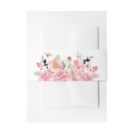 Waterverf Roze Bloemen Uitnodigingen Wikkel