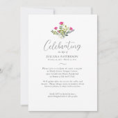  Waterverf Roze Bloemen Viering van het Leven Kaart (Voorkant)