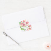 Waterverf Roze bloemen Vierkante Sticker (Envelop)