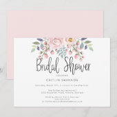 Waterverf Roze bloemen Vrijgezellenfeest Kaart (Voorkant / Achterkant)