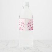 Waterverf Roze Bloemen Waterfles Label Waterfles Etiket (Achterkant)