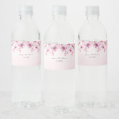 Waterverf Roze Bloemen Waterflesje Label Waterfles Etiket (Flessen)