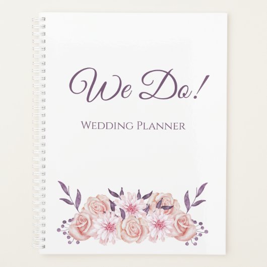 Waterverf Roze Bloemen - Wedding-Planner Planner (Voorkant)