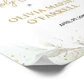 Waterverf Roze Bloemen Welkom bij de Eerste Commun Poster (Hoek)