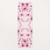 Waterverf Roze Bloemen Yoga Mat (Voorkant)