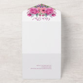 Waterverf roze bloemenboeket-bruiloft- all in one uitnodiging (Buitenkant)