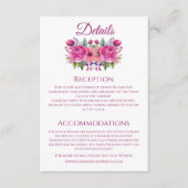 Waterverf roze bloemenboeket-bruiloft- informatiekaartje (Voorkant)