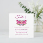 Waterverf roze bloemenboeket-bruiloft- kaart (Staand voorkant)