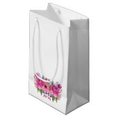 Waterverf roze bloemenboeket-bruiloft- klein cadeauzakje (Voorkant Gekanteld)