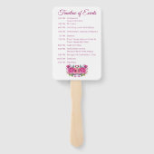 Waterverf roze bloemenboeket-bruiloft programma- handwaaier (Achterkant)