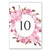 Waterverf Roze Bloemenboog Tafelnummer Kaart (Achterkant)