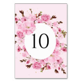 Waterverf Roze Bloemenboog Tafelnummer Kaart (Voorkant)