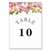 Waterverf Roze Bloemenboog Tafelnummer Kaart (Achterkant)
