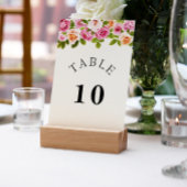 Waterverf Roze Bloemenboog Tafelnummer Kaart