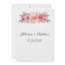  Waterverf roze bloemenbruiloft uitnodigingen