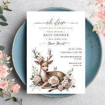 Waterverf Roze Bloemendesign oh hertje babyshower 