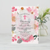 Waterverf Roze Bloemendoop Kaart (Staand voorkant)
