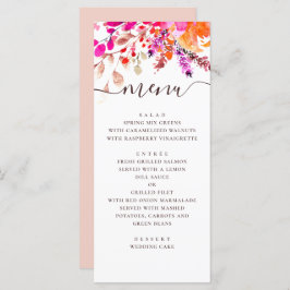 Waterverf roze bloemenhuwelijk. botanische tuin menu