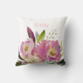 Waterverf Roze Bloemenkamer Decoratie voor Babymei Kussen (Achterkant)