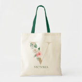 Waterverf Roze Bloemenletter V Monogram Canvas tas (Voorkant)